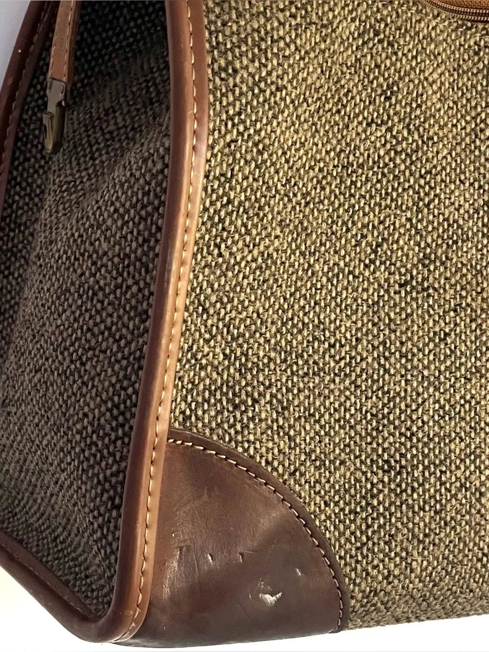 Hartmann Vintage Tweed Leather Overnight Carry-On Shoulder Bag